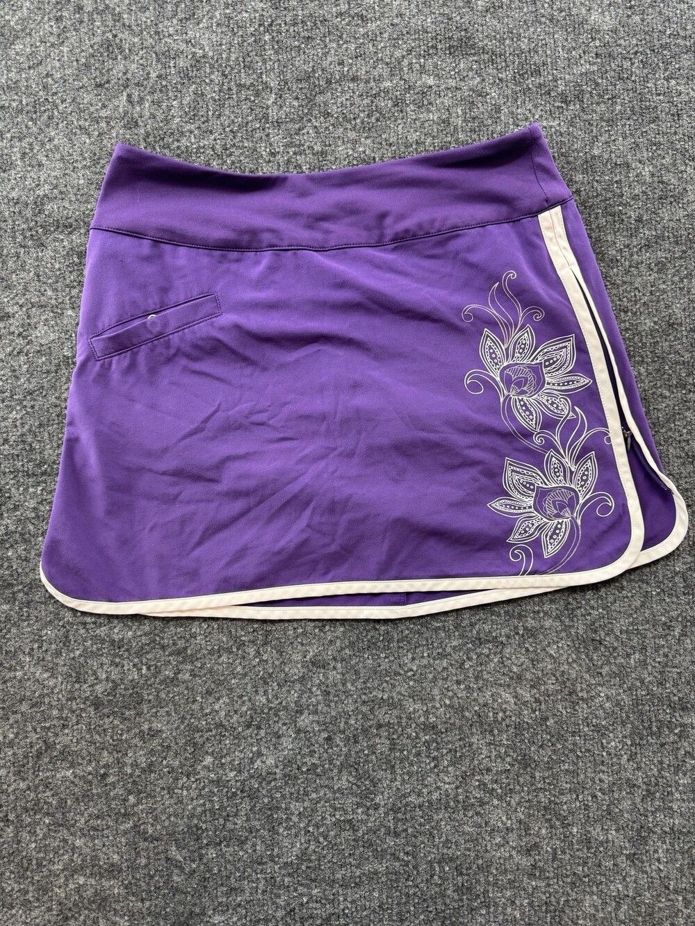 Athleta Skort Womens 2 Purple Floral Print Built-In Shorts Athletic